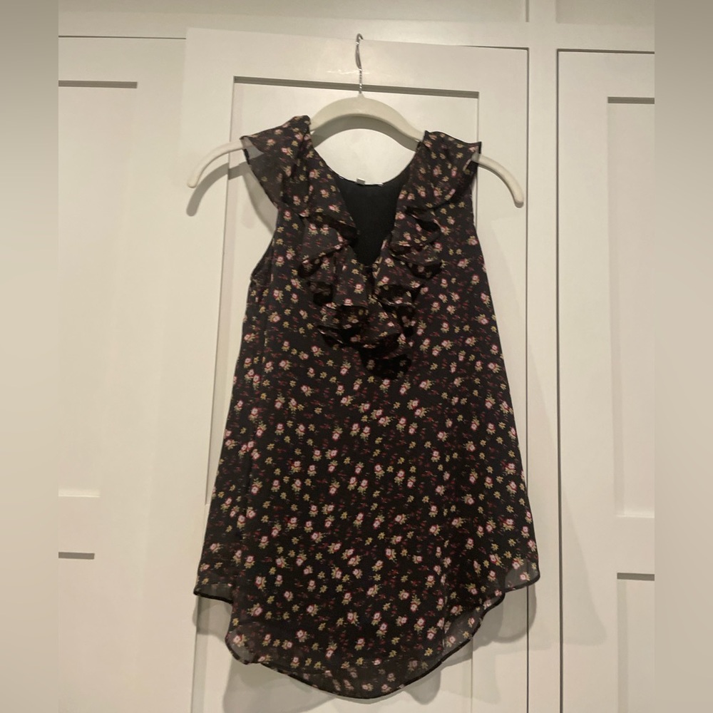 Rebecca Minkoff Black Floral Tank Top Carlisle Top